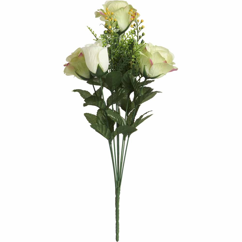 Wilko White Rose Flower Posy Image 1