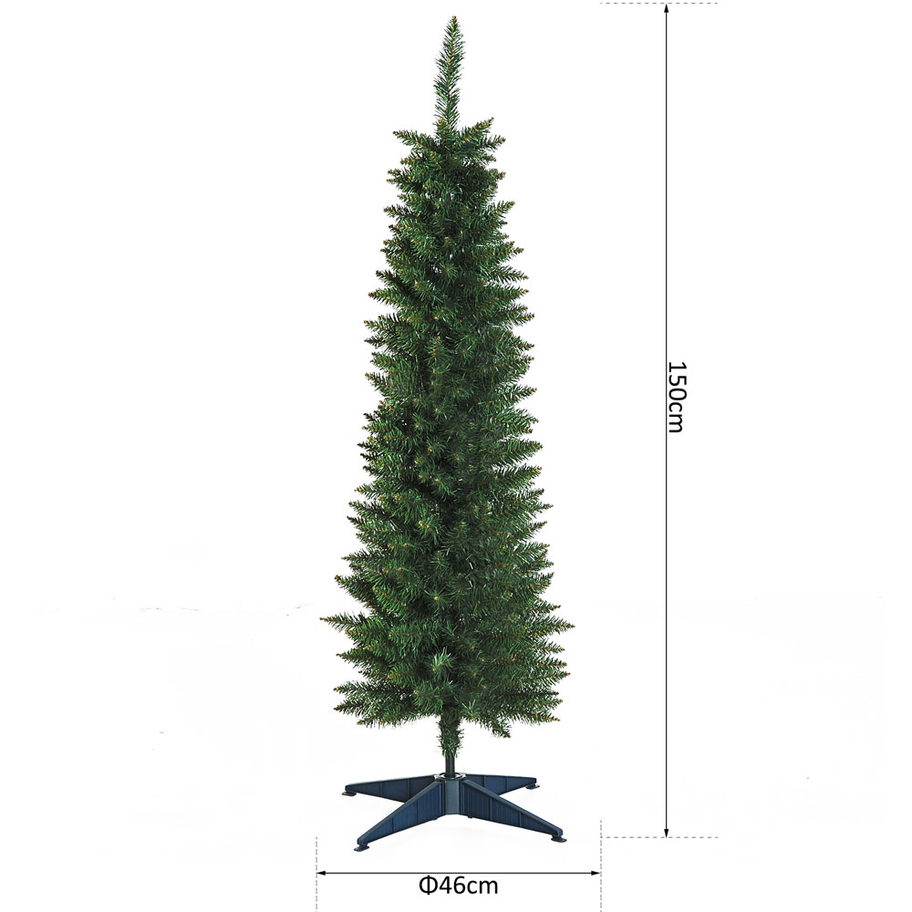 Everglow Green Artificial Christmas Pine Tree with Plastic Stand 4.9ft Image 8