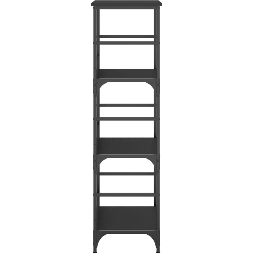 vidaXL 3 Open Shelf Black Bookshelf Image 5