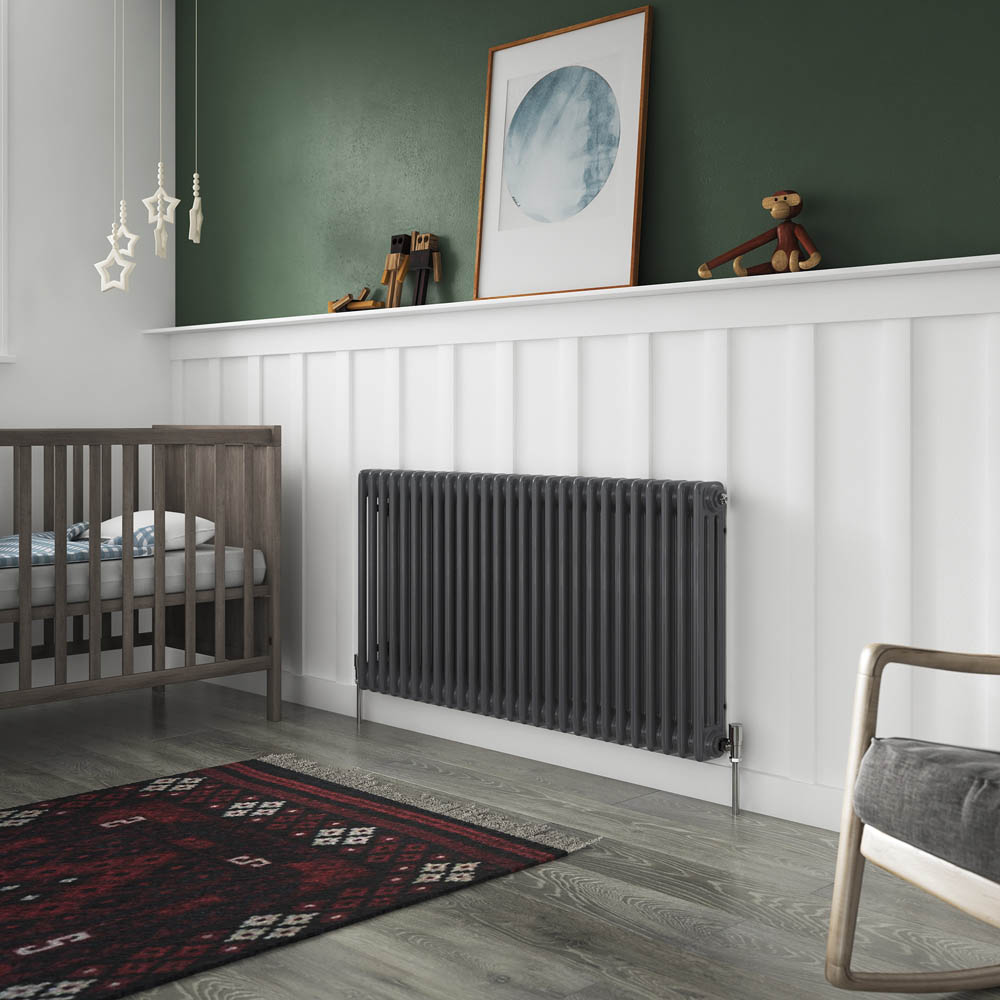 Henrad Slate Grey 4 Column Concept Radiator 600 x 624mm Image 2