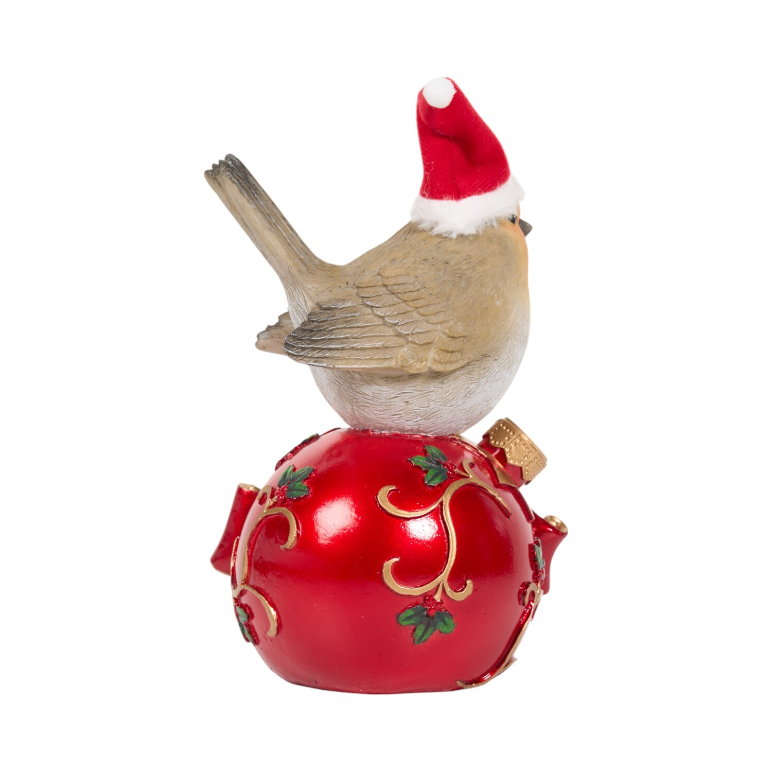 Christmas Robin on LED Bauble OrnamentRed Image 4