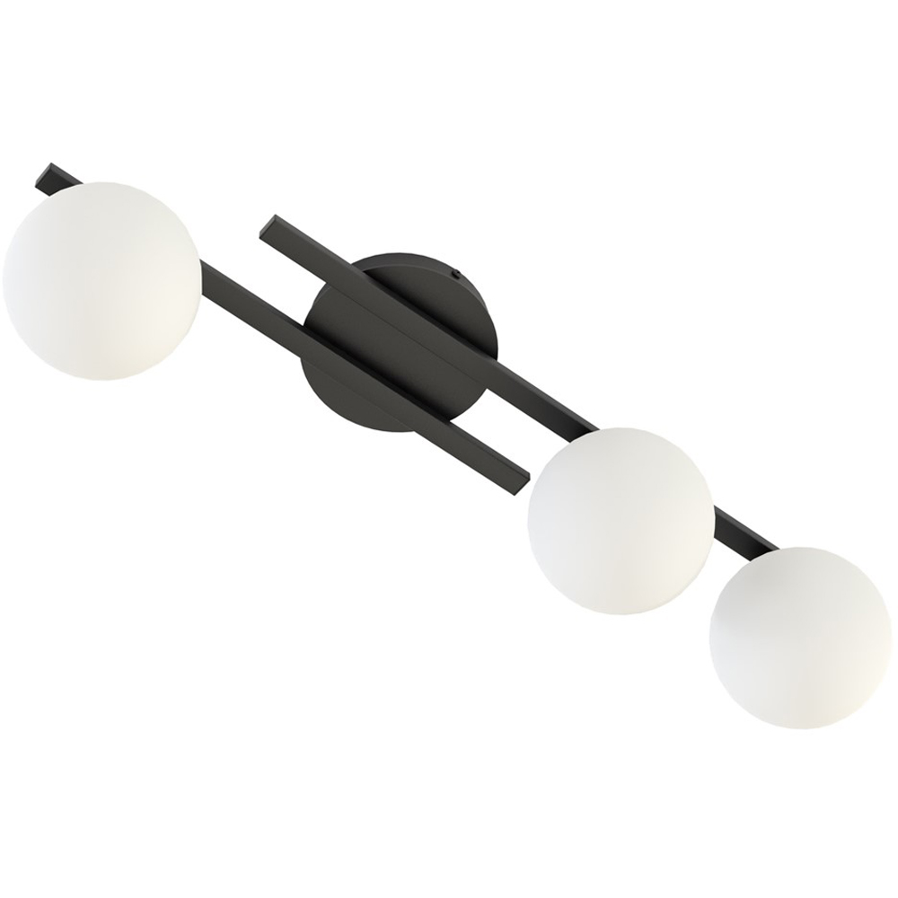 Emibig Kairo 3 Light White Shade Black Ceiling Lamp Image 4