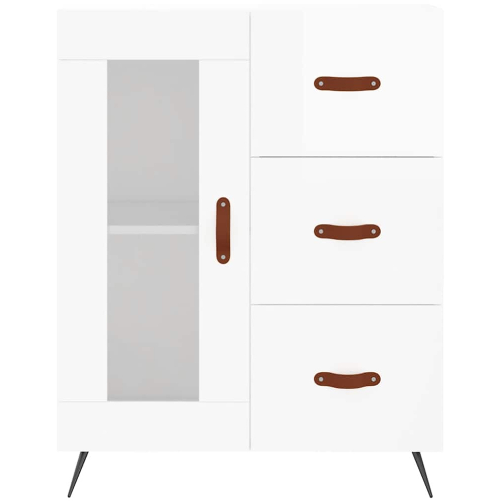 vidaXL Single Door 3 Drawer White Sideboard Image 5