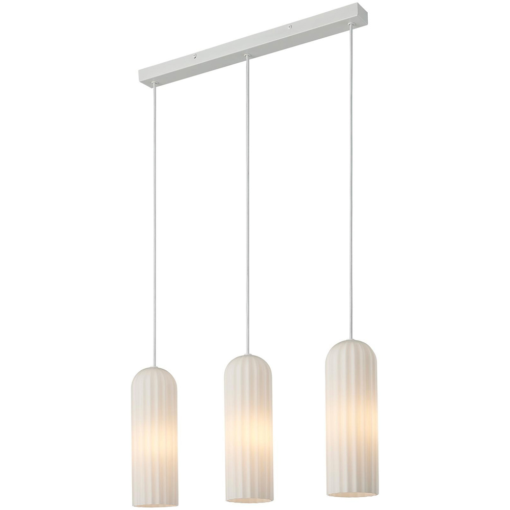 Nordlux Miella 3-Rail White Fluted Glass Pendant Light Image 6
