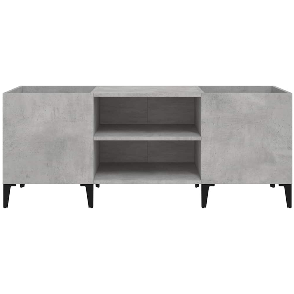 vidaXL 2 Shelf Concrete Grey Wide Record Cabinet Image 3