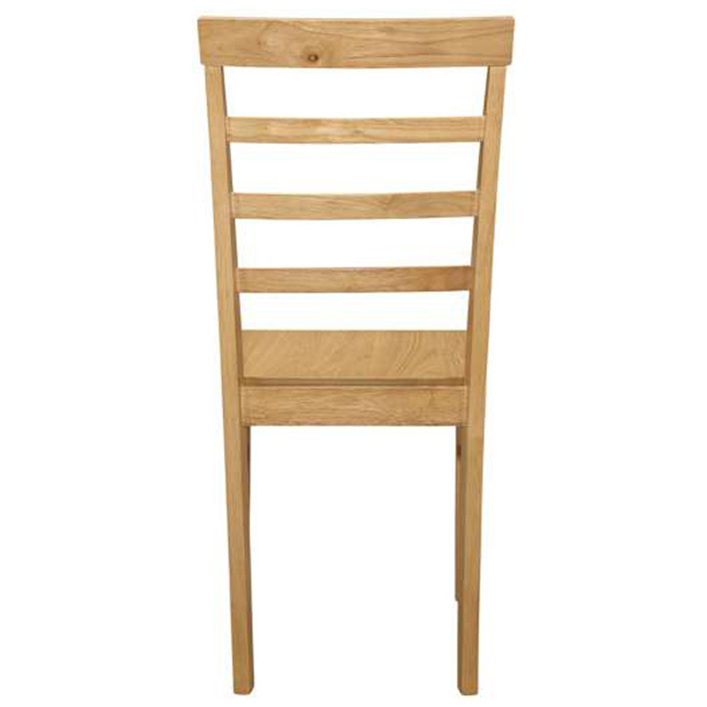 Upton Set of 2 Oak Ladder Back Dining Chair Image 4