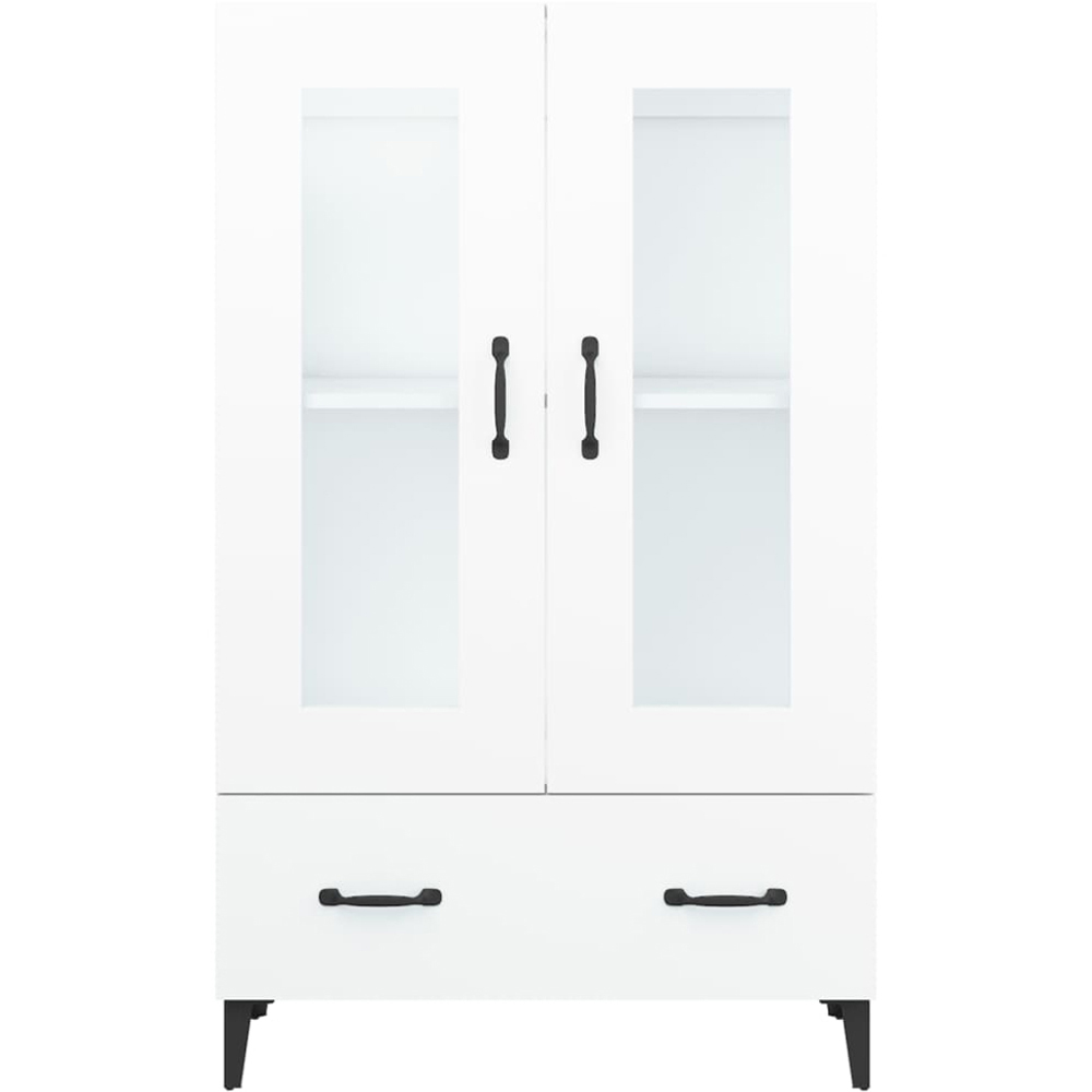 vidaXL 2 Glass Door Single Drawer White Highboard Image 5