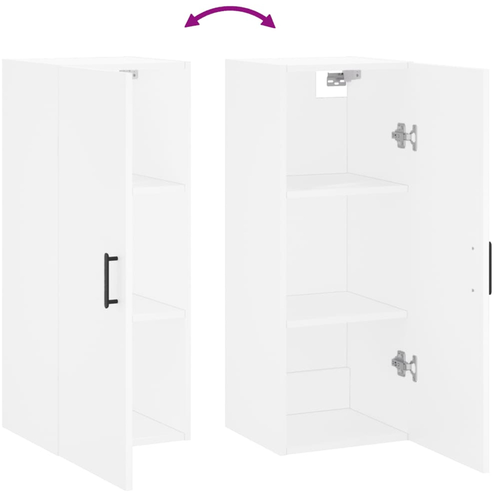 vidaXL Single Door White Wall Mounted Cabinet Image 8