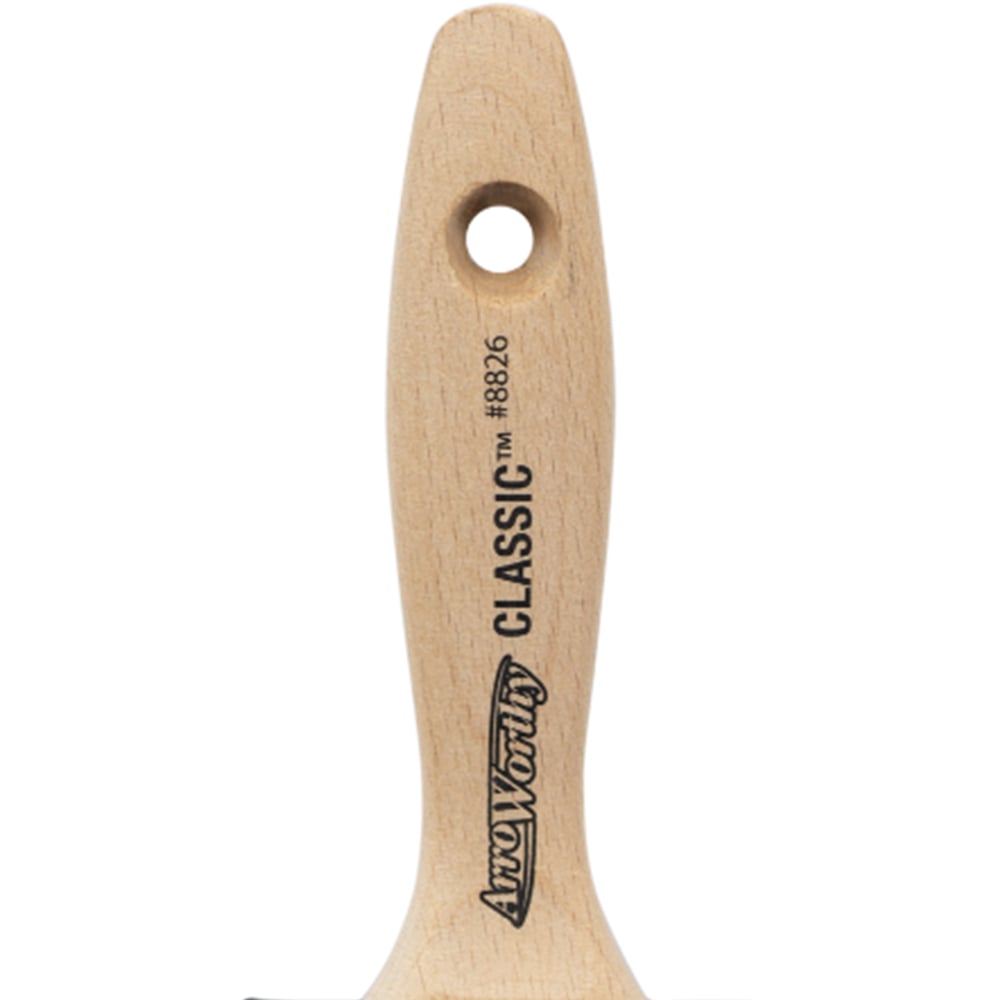 ArroWorthy Classic 2.5 inch Nylyn Semi Oval Angled Beaver Tail Paint Brush Image 2