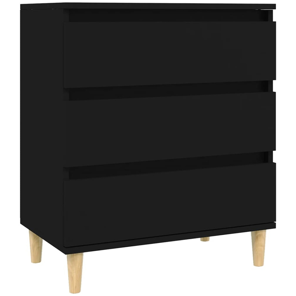 vidaXL 3 Drawer Black Sideboard Image 2