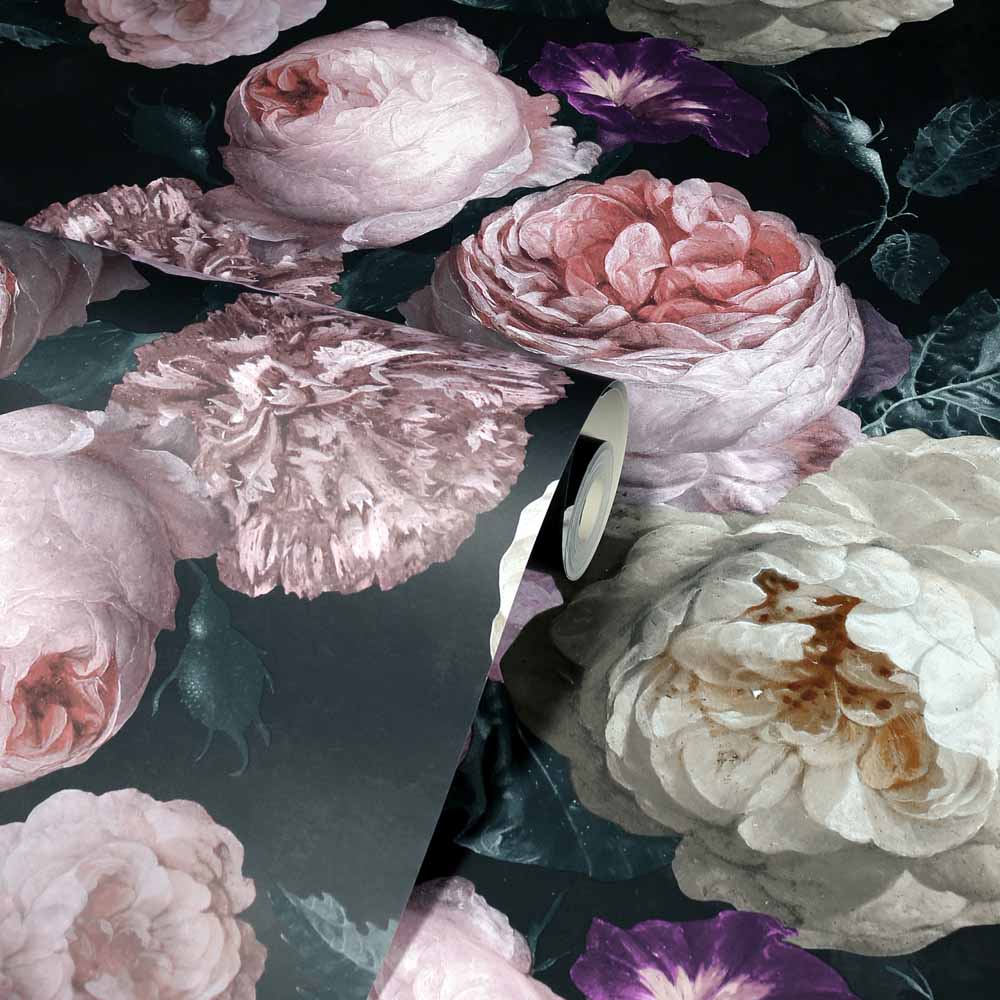 Arthouse Highgrove Floral Charcoal Wallpaper Image 2