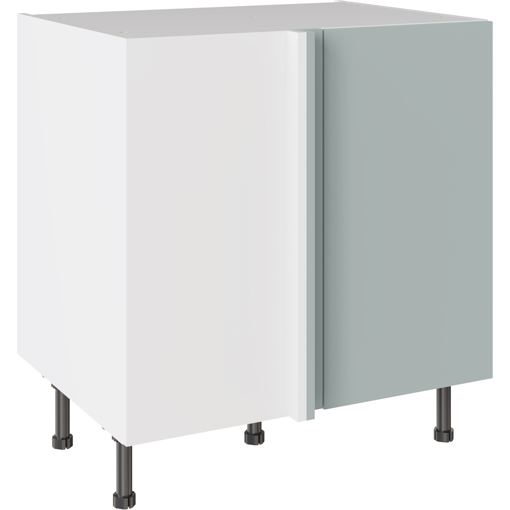 Kitchen Kit Slab Supermatt Aquamarine Blind Corner Base Kitchen Cabinet Flatpack 800mm Image 3