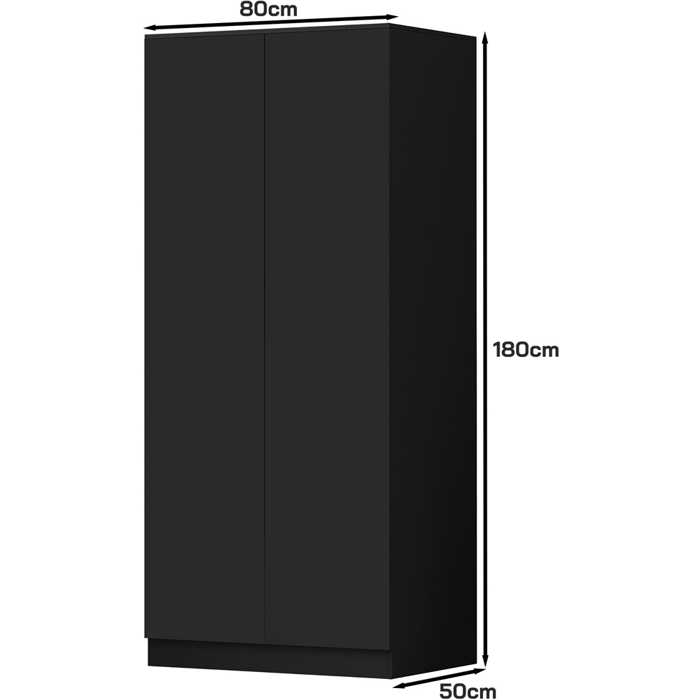 FWStyle Stora 2 Door Matt Black Wardrobe Image 5