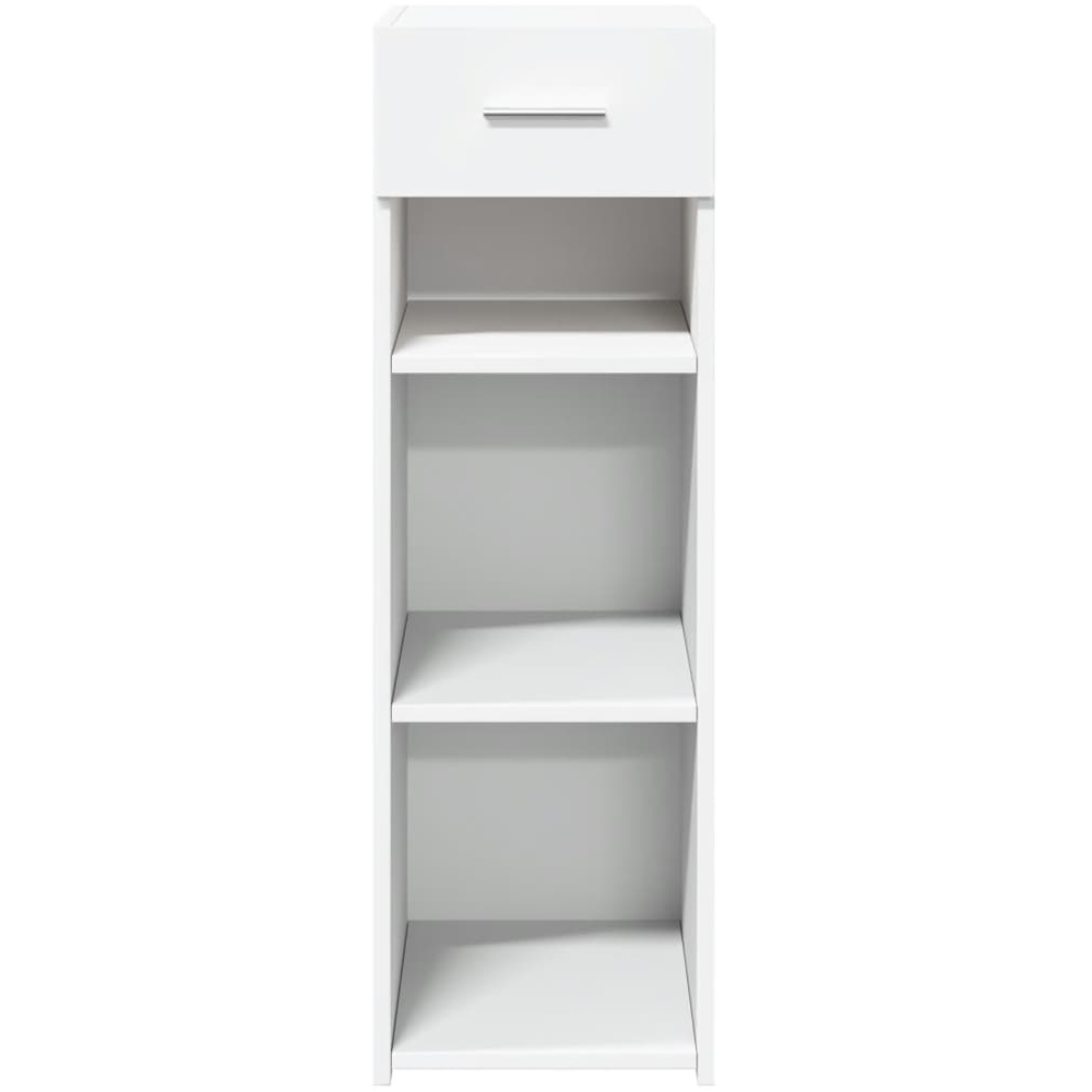 vidaXL Single Drawer 3 Shelf White Slim Sideboard Image 3