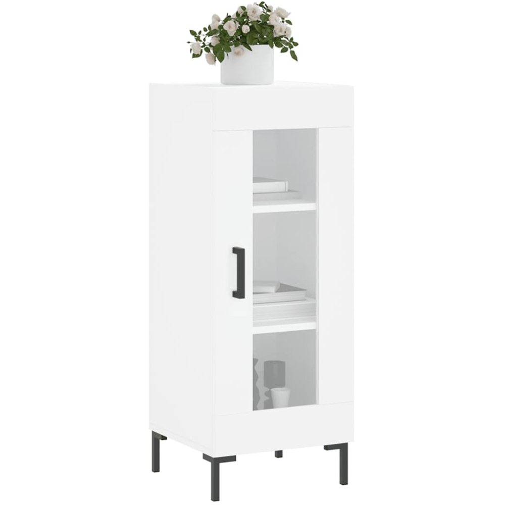 vidaXL Single Glass Door White Sideboard Image 3