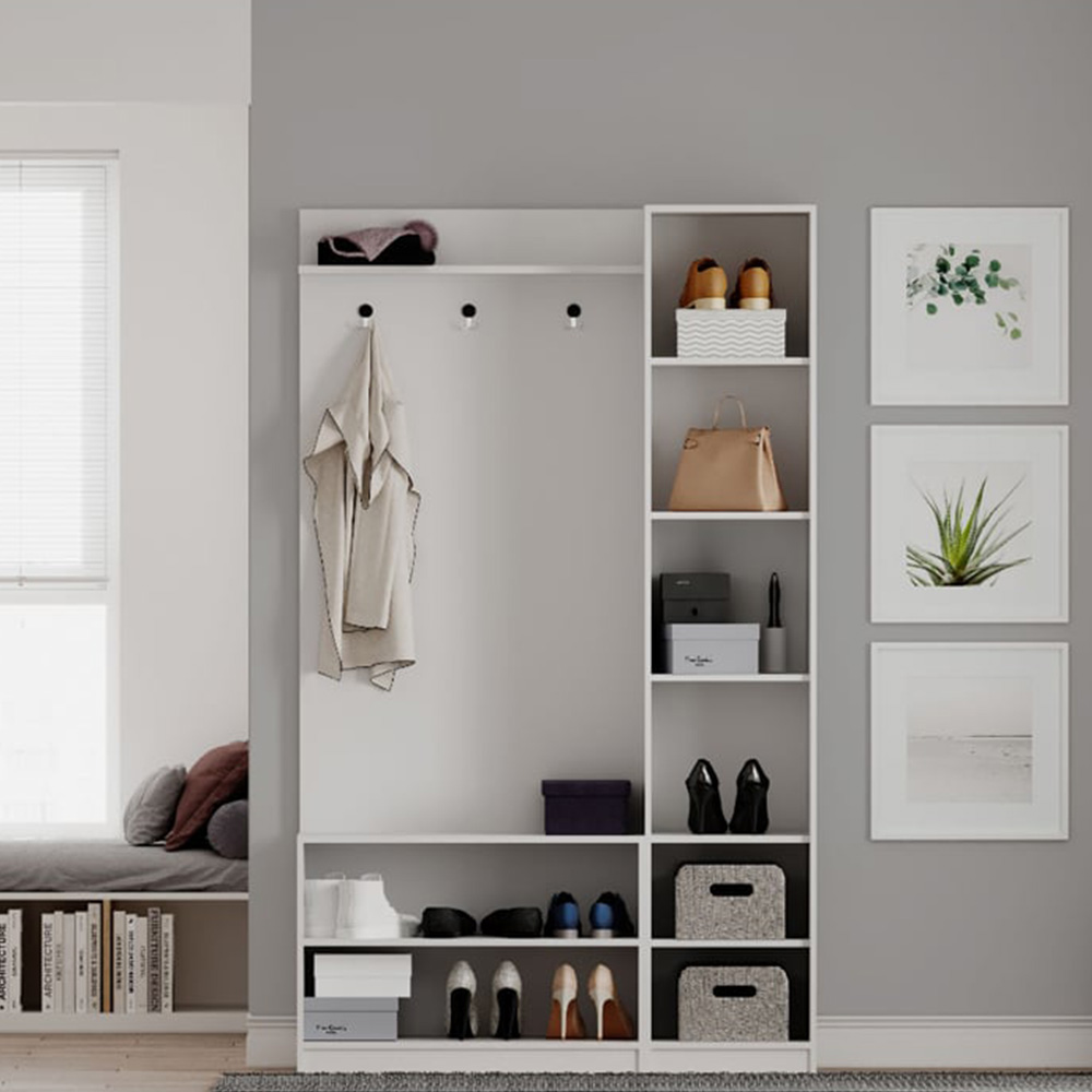 Evu VISTA 1 Door 2 Drawers White Hallway Unit Image 3