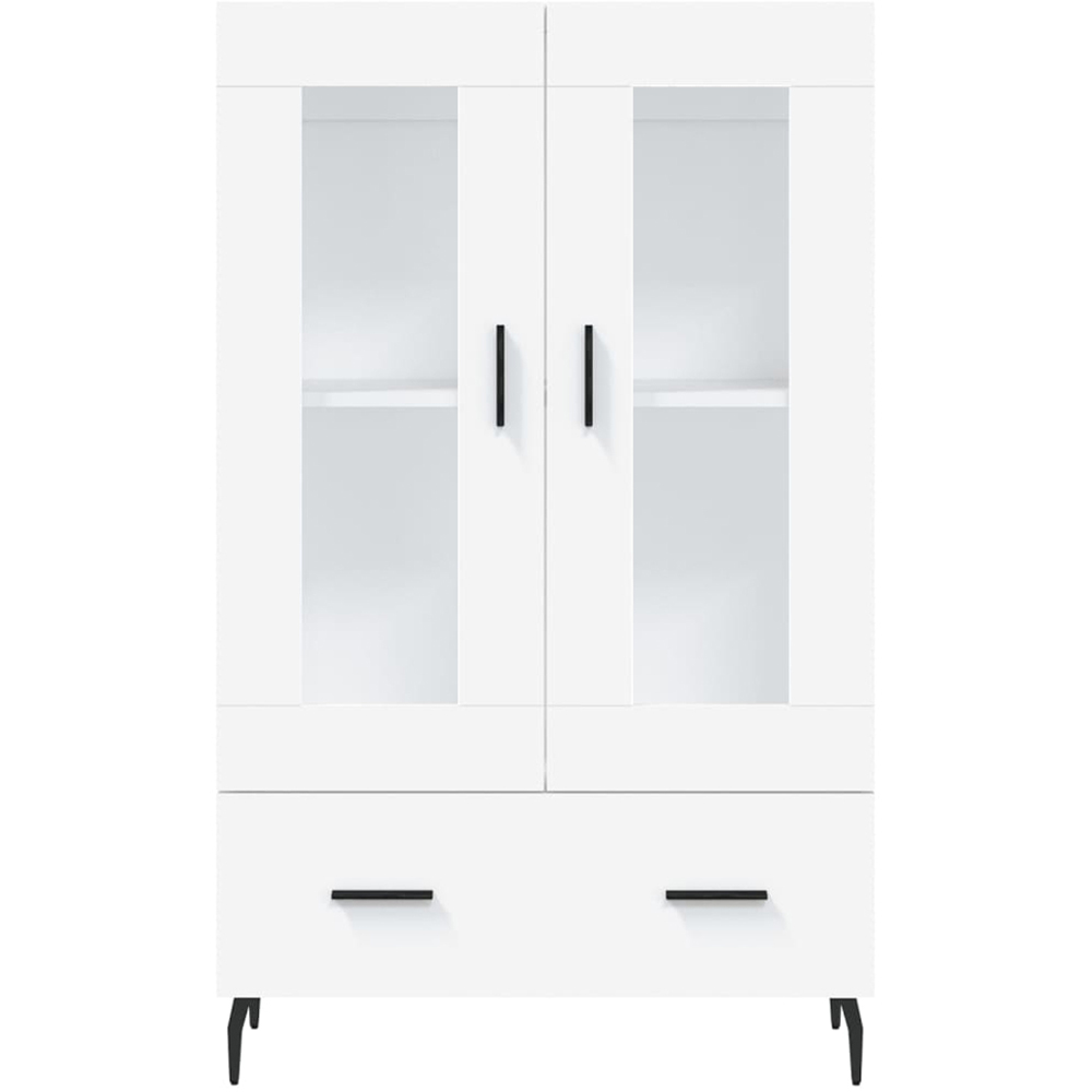 vidaXL 2 Glass Door Single Drawer White Highboard Image 6