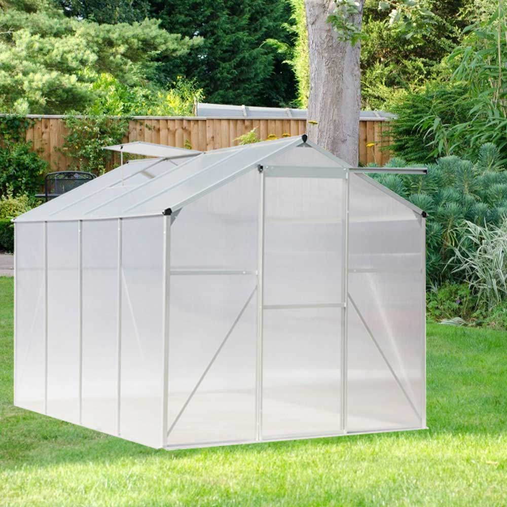 Living and Home Clear Aluminium 6.2 x 8.3ft Hobby Greenhouse Image 5