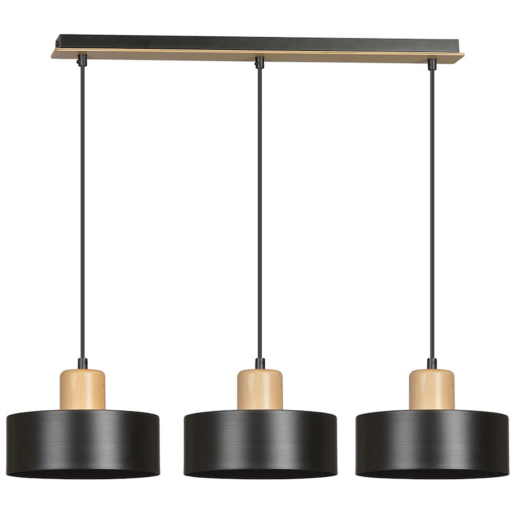 Emibig Torin 3 Light Black Pendant Lamp Image 1