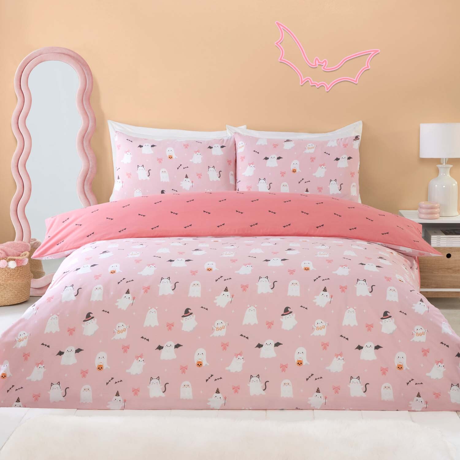 Trick or Treat Blush Duvet Set Blush Double Image 2