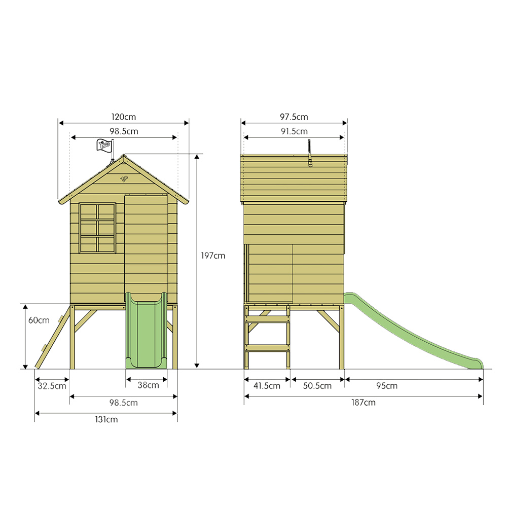 TP Sunnyside Wooden House with Slide Image 5