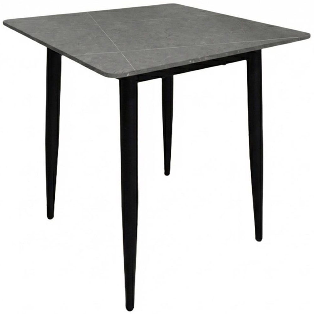FWStyle Nova 2 Seater Sintered Stone Marble Effect Heat Resistant Fixed Top Dining Table Grey Image 2