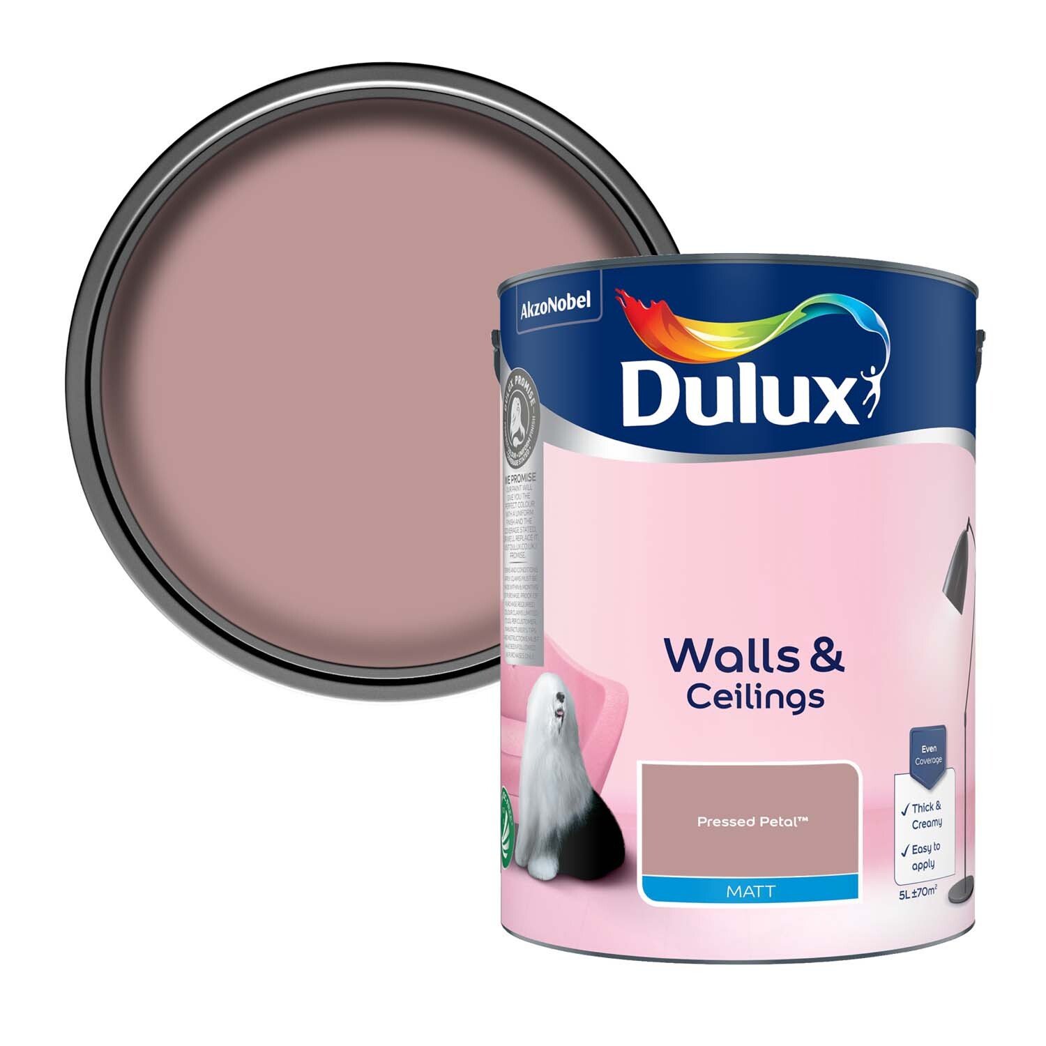 Dulux Walls and Ceilings Matt Emulsion Paint - Pressed Pleated Image 1