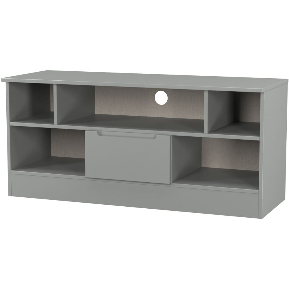 Crowndale Milan Single Drawer 5 Shelf Dusk Grey TV Unit Ready Assembled Image 4