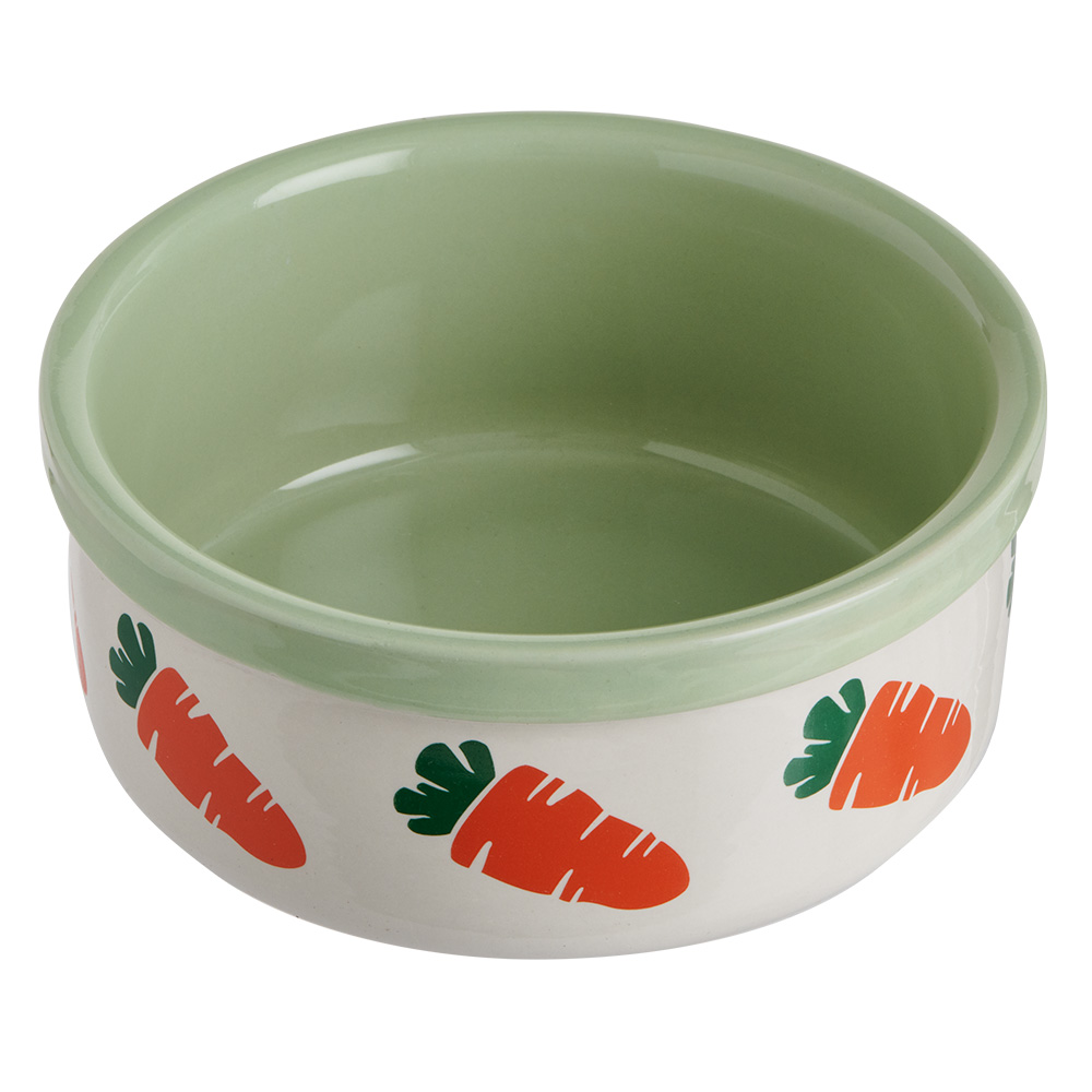 Single Wilko Small Animal Ceramic Carrot Bowl in Assorted styles Image 2