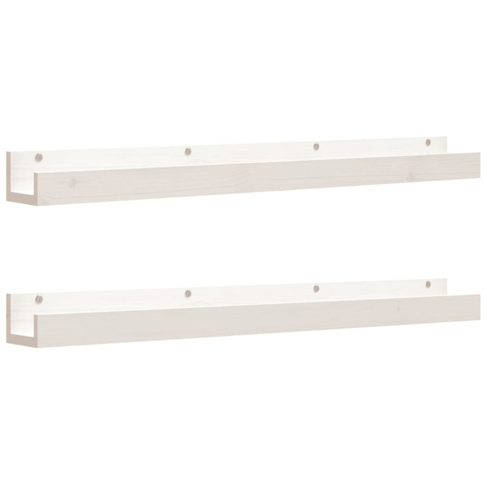 vidaXL 110 x 12 x 9cm White Wall Shelf 2 Pack Image 3