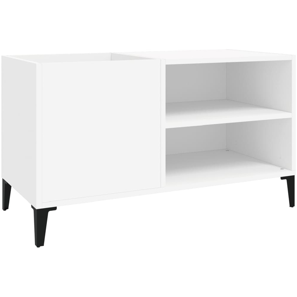 vidaXL 2 Shelf White Record Cabinet Image 2