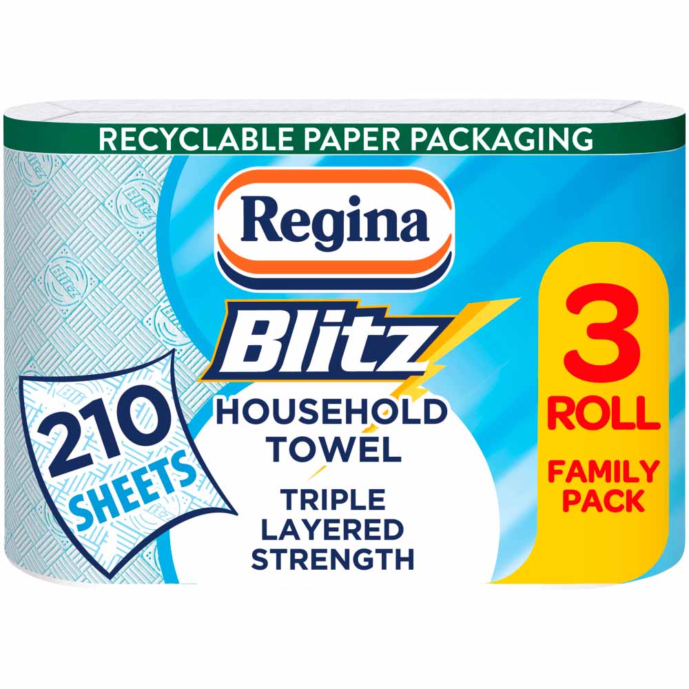 Regina Blitz Household Kitchen Towel 3 Roll Wilko
