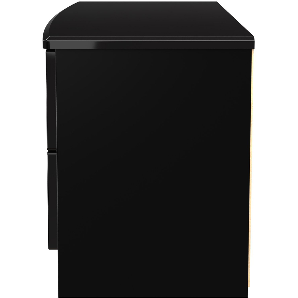 Crowndale Camden 4 Drawer Black Gloss and Black Bed Box Ready Assembled Image 4