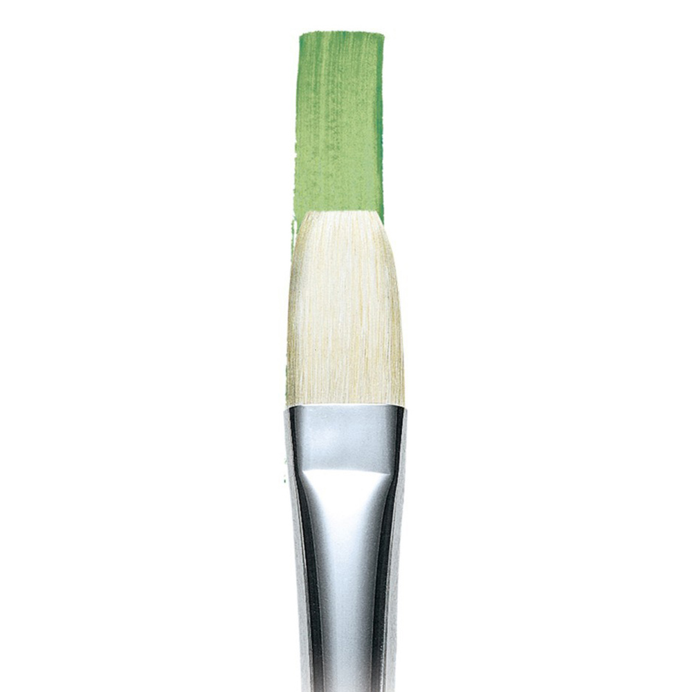 Winsor and Newton Winton Flat Long Handle Hog Brushes No. 3 Image 1