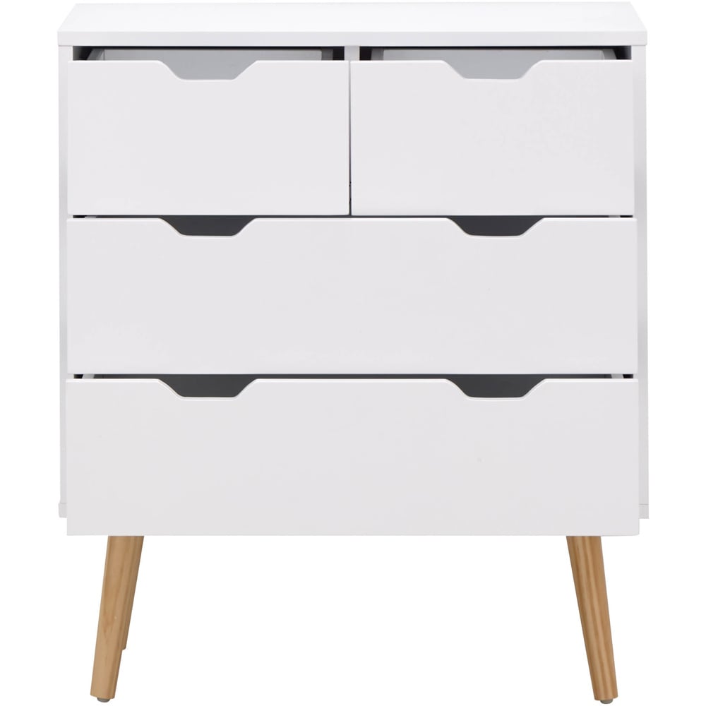 GFW Nyborg 4 Drawer White Chest of Drawers Image 3