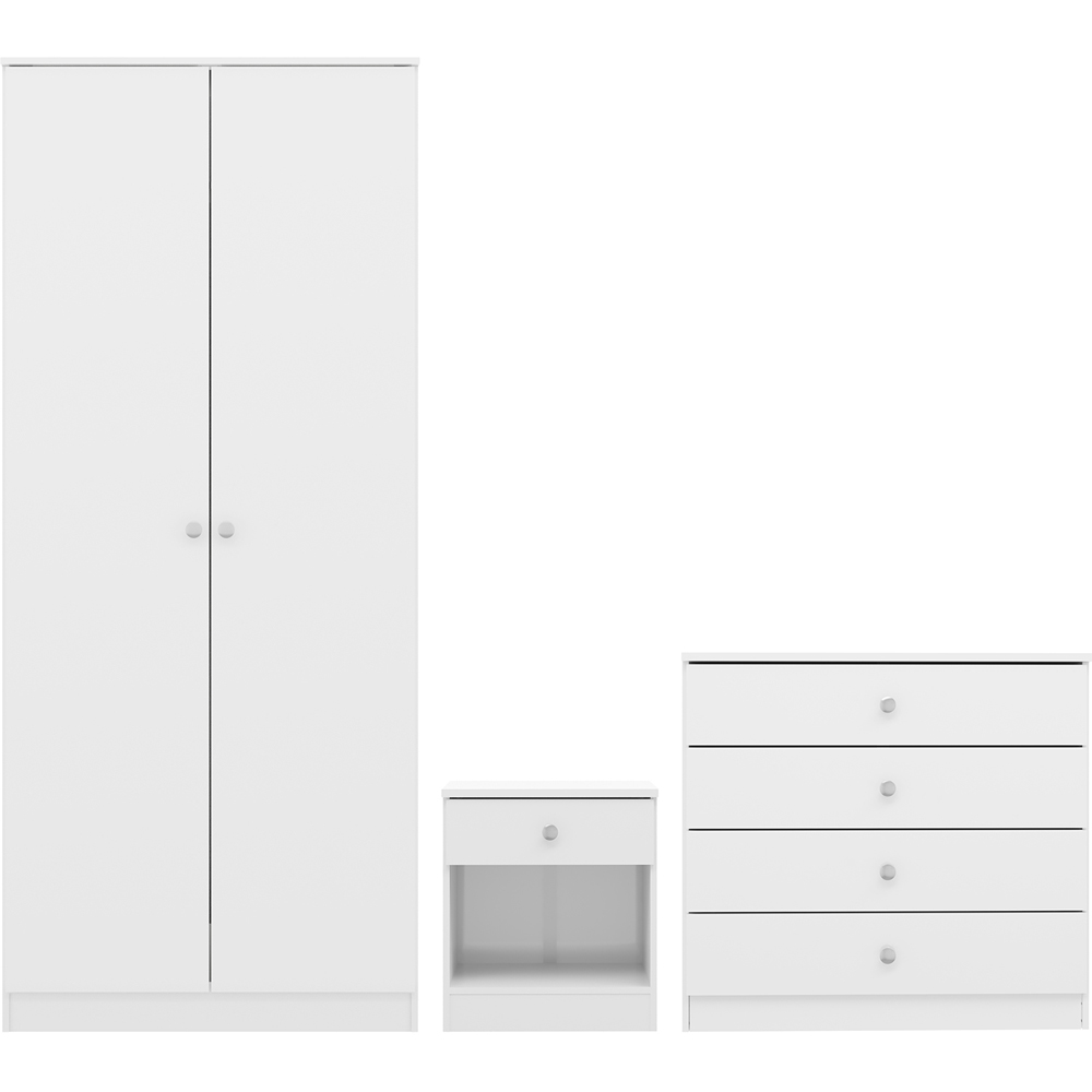 Seconique Denver 3 Piece White Gloss Furniture Set Image 2