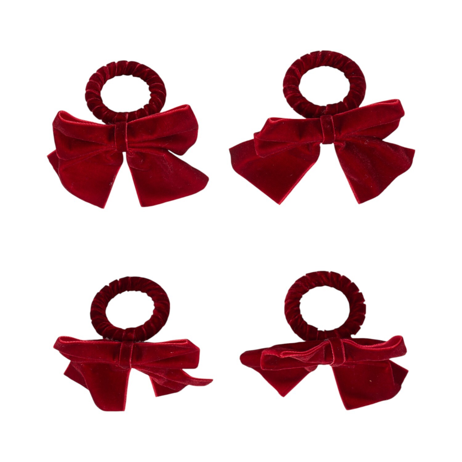 Pack of 4 Bow Napkin Rings Red Image 5