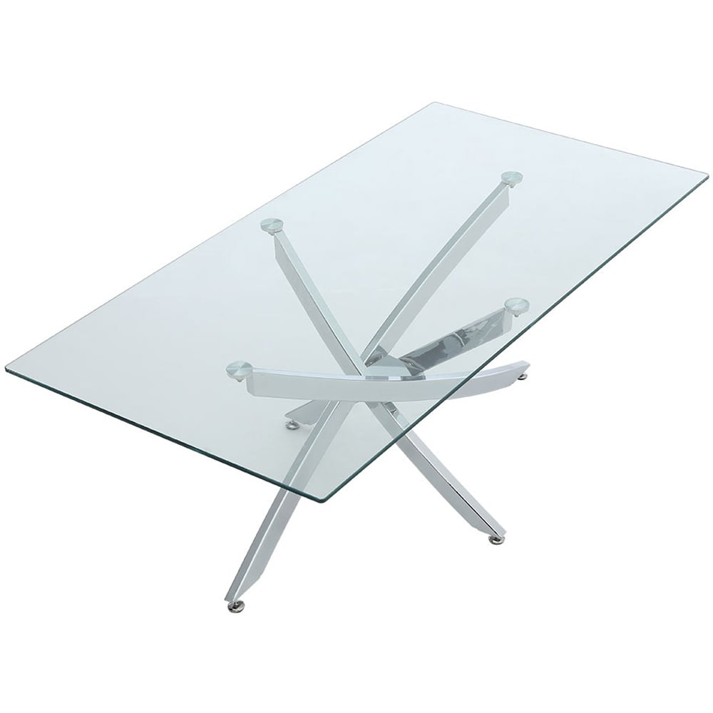 Living and Home Clear Glass Rectangular Coffee Table Image 2