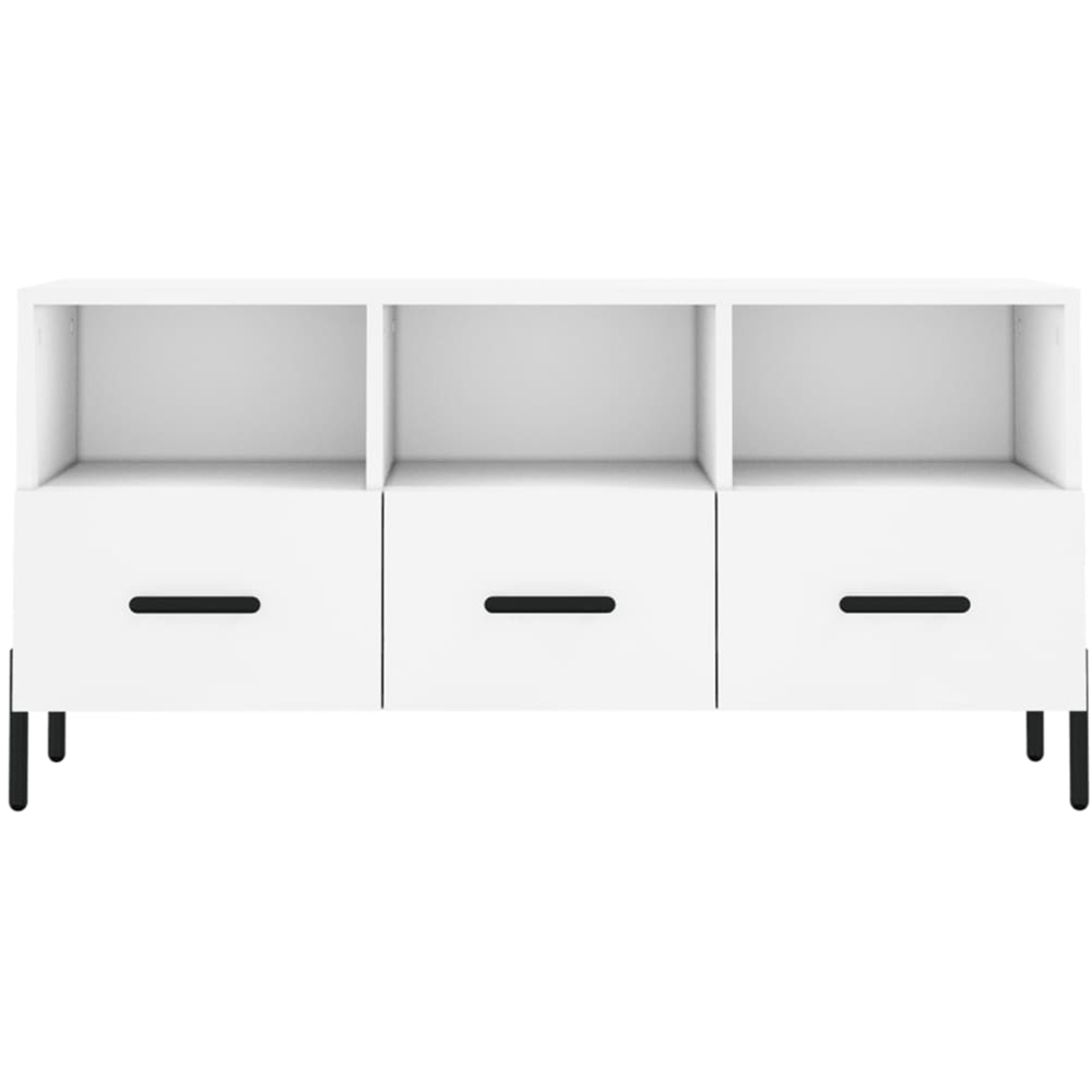 vidaXL 3 Drawer 3 Shelf White TV Cabinet Image 5