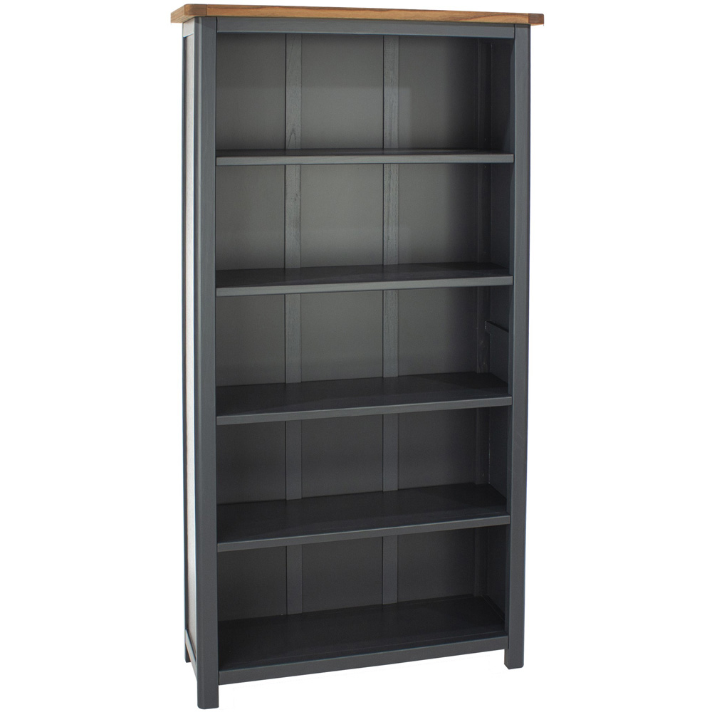 Dunkeld Midnight 5 Shelf Blue Grey Tall Bookcase Image 4