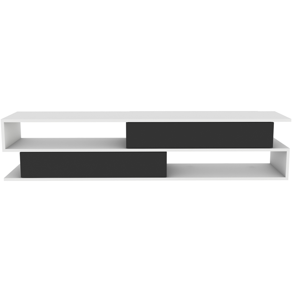Decorotika Cortez 2 Shelf White and Anthracite TV Unit Image 3
