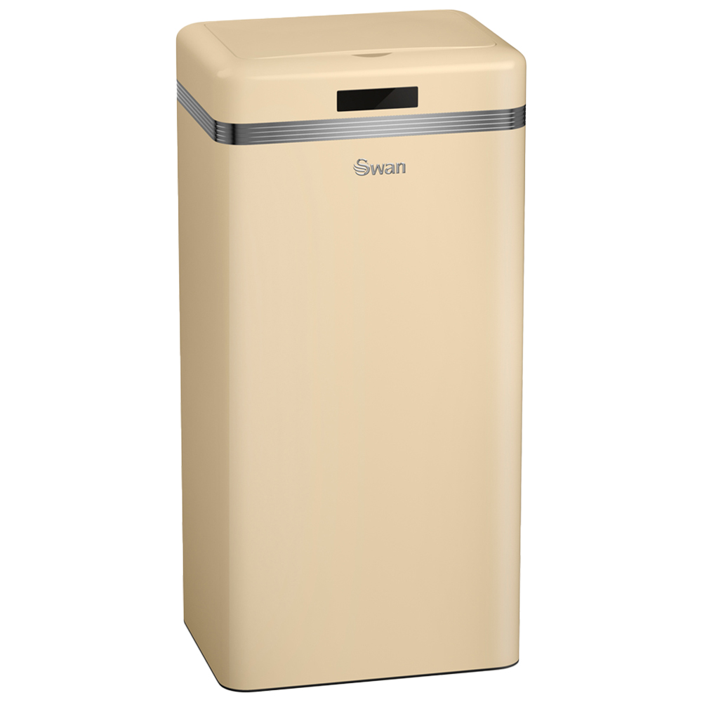 Swan Retro Square Cream Sensor Bin 45L Image 1