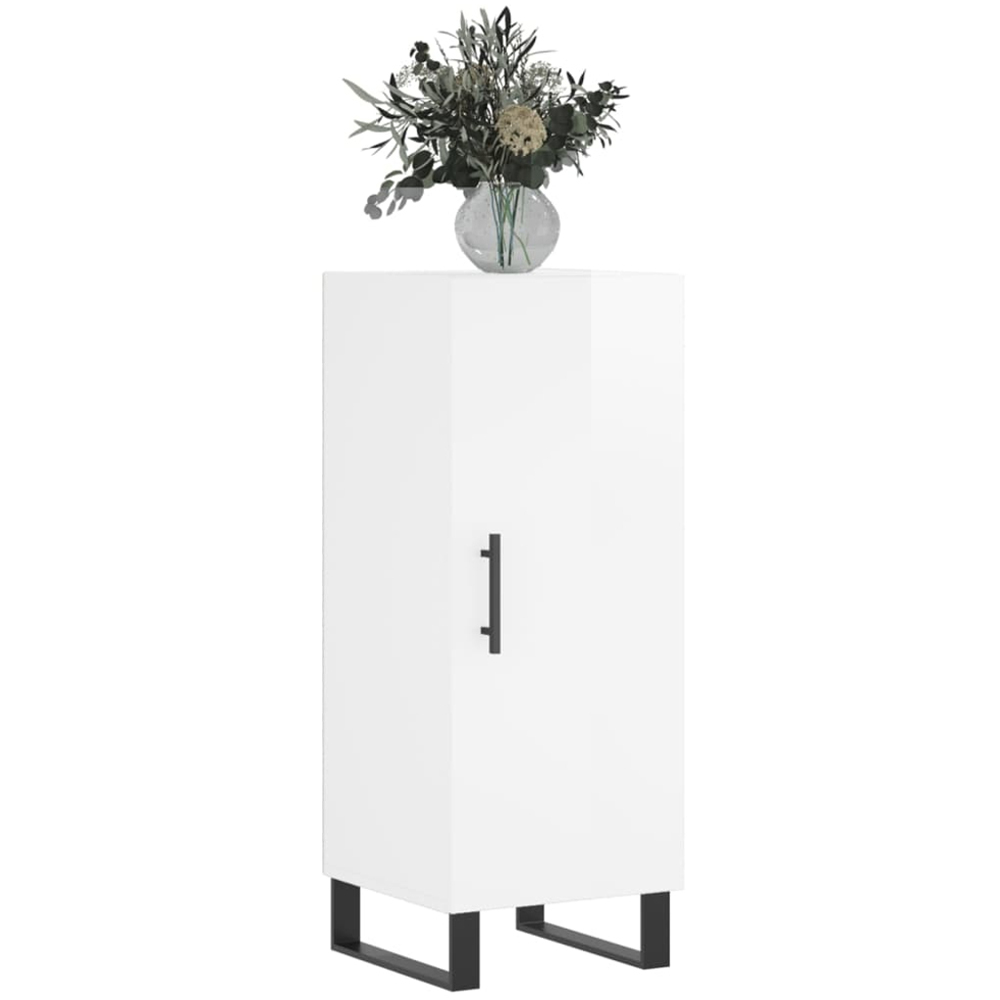 vidaXL Single Door High Gloss White Sideboard Image 3