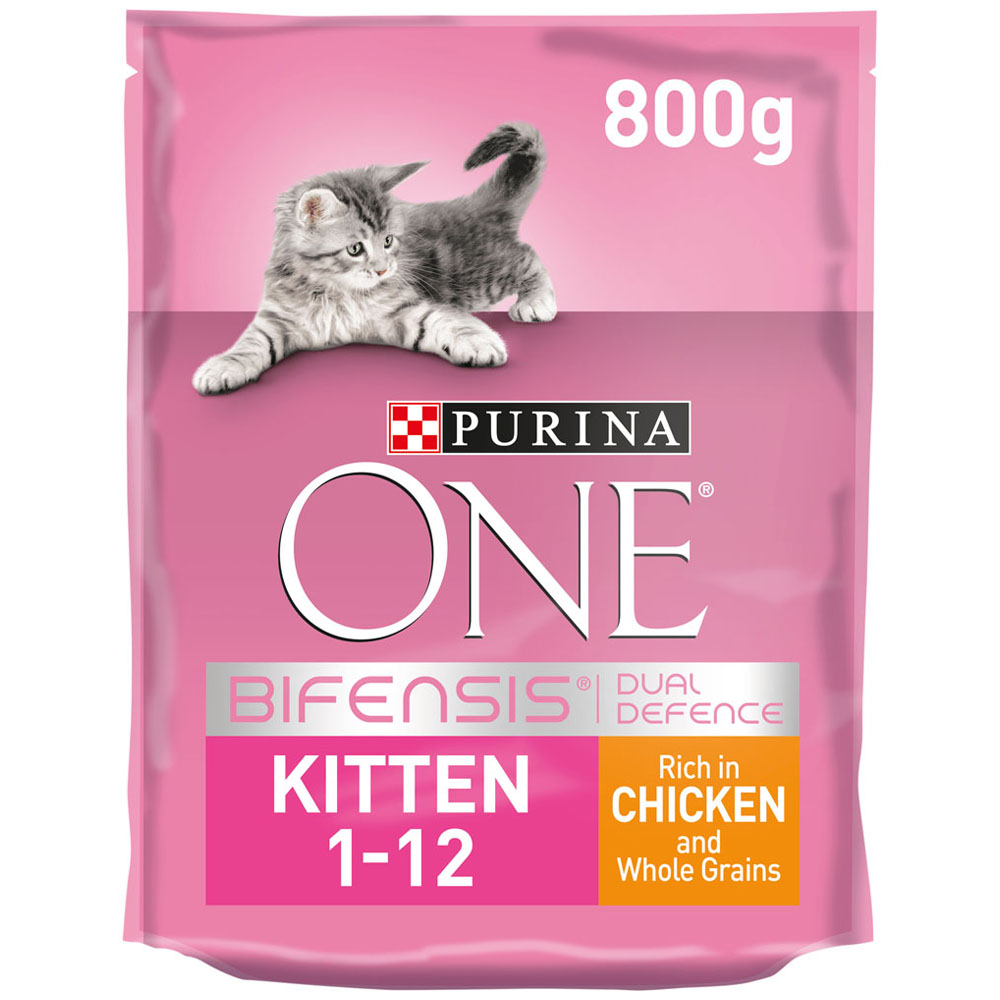 Purina One Chicken and Wholegrain Dry Kitten Food 800g Image 1
