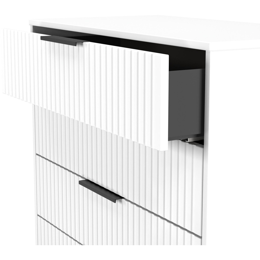 Crowndale Fluted 4 Drawer White Matt Chest of Drawers Ready Assembled Image 6
