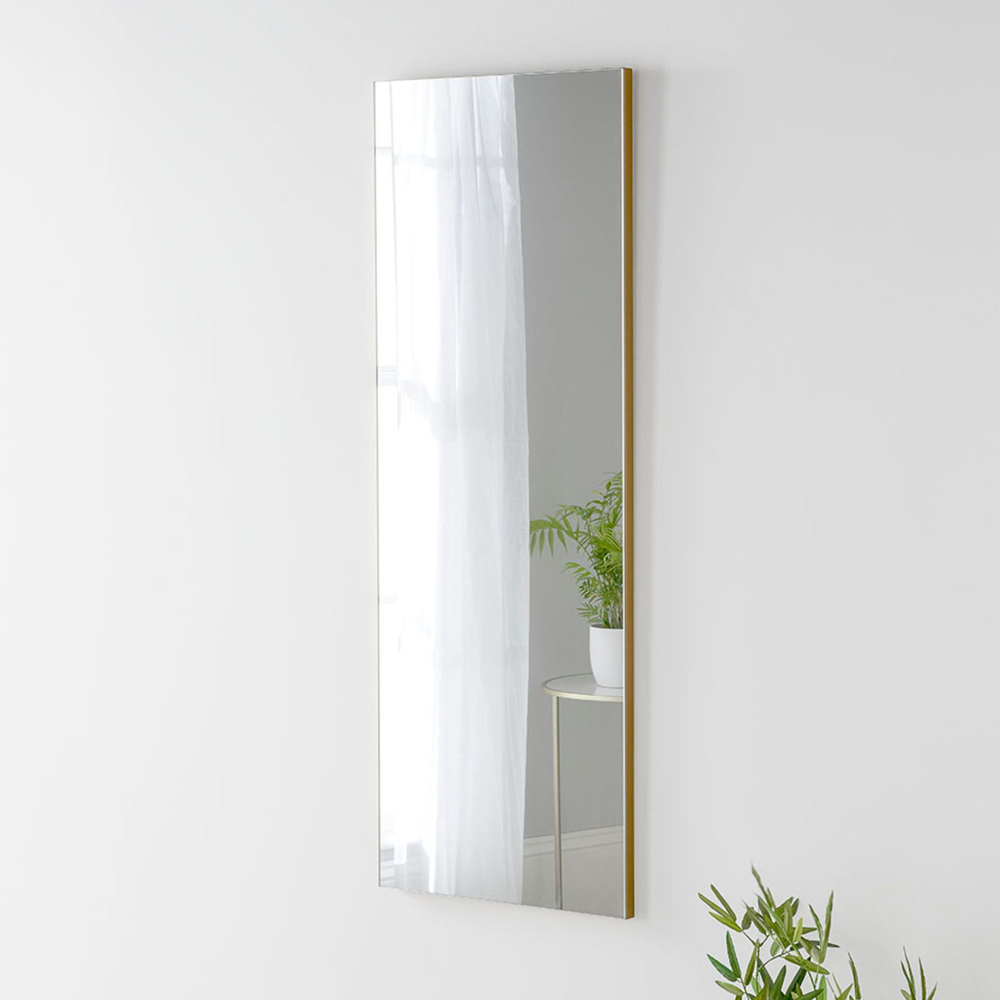 Yearn Seamless Gold Rectangle Tall Wall Mirror 120 x 50cm Image 2