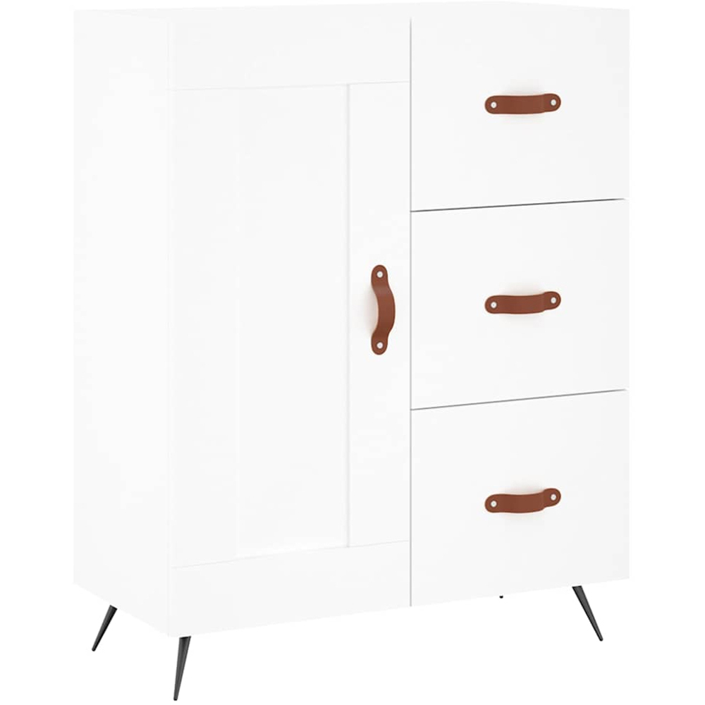 vidaXL 3 Door 3 Drawer White Tall Highboard with Metal Legs Image 7