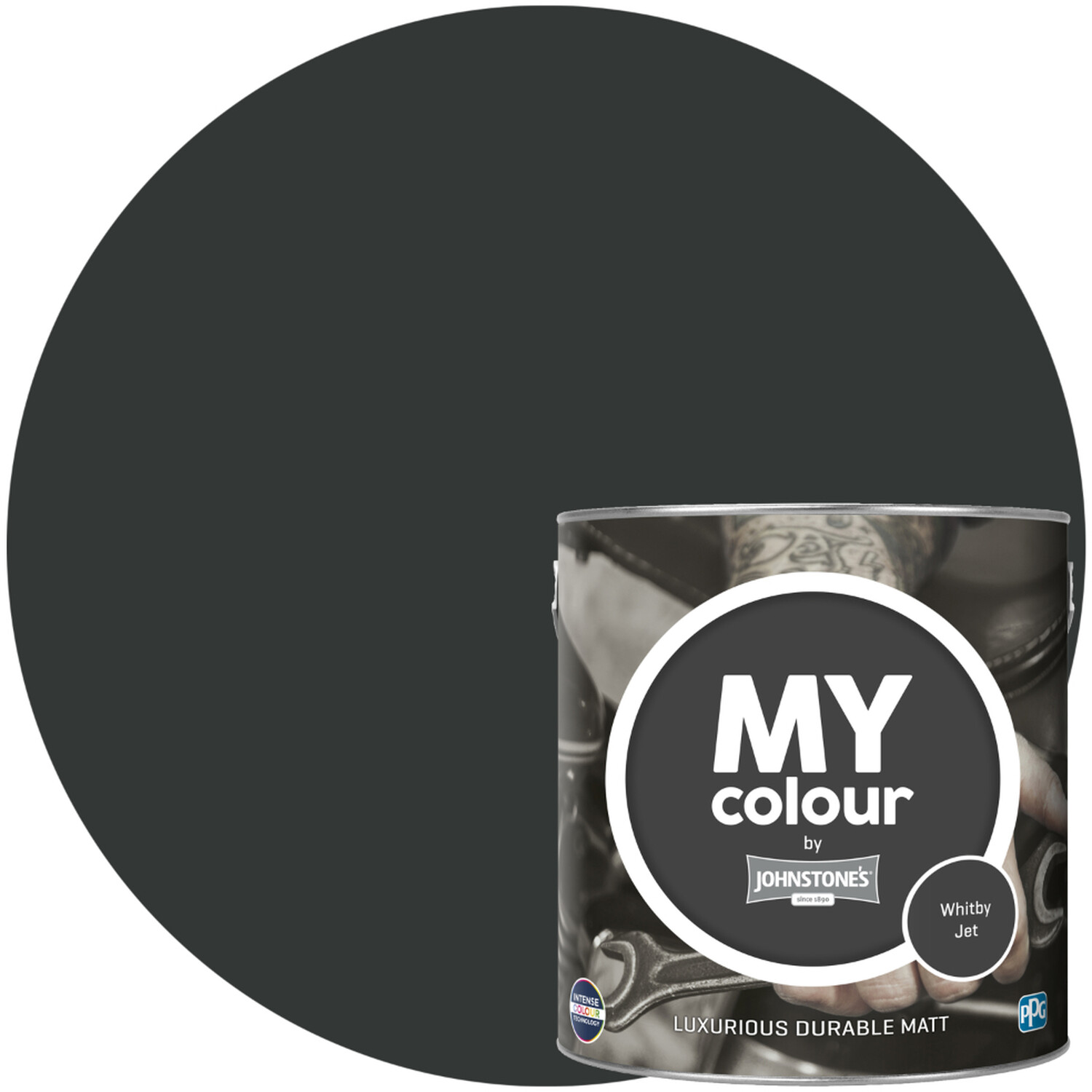 Johnstone's MY Colour Luxurious Durable Matt Paint Whitby Jet Image 1