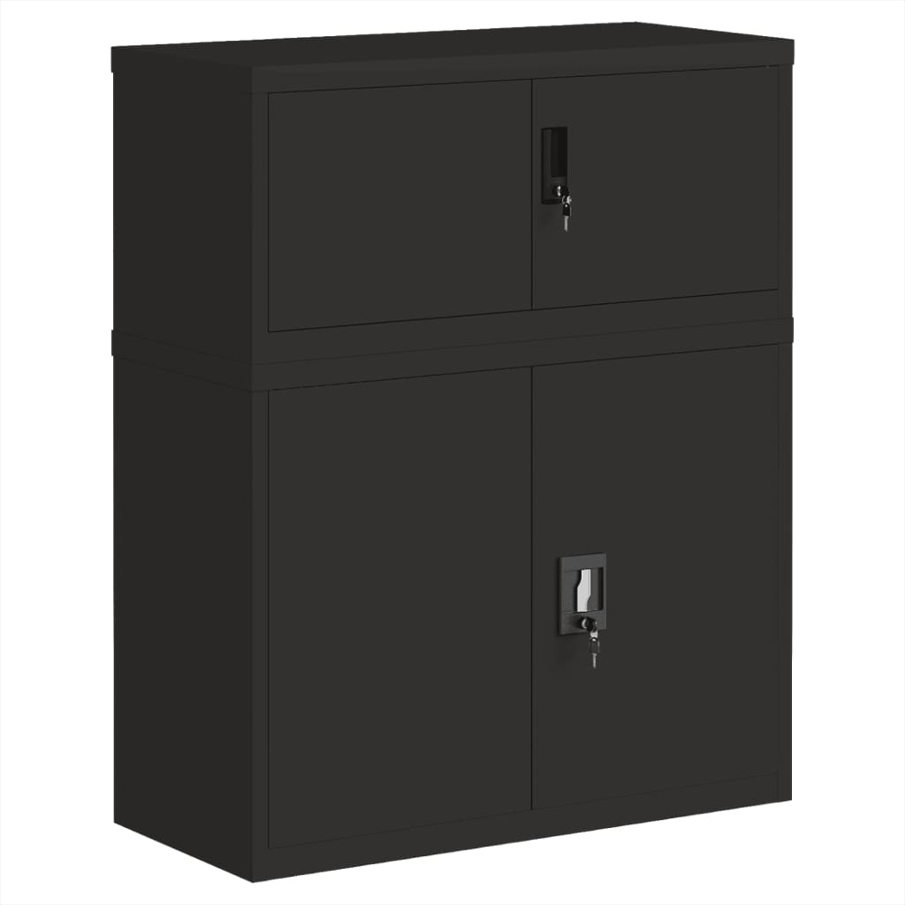 vidaXL 4 Door Black Steel Tall File Cabinet Image 2