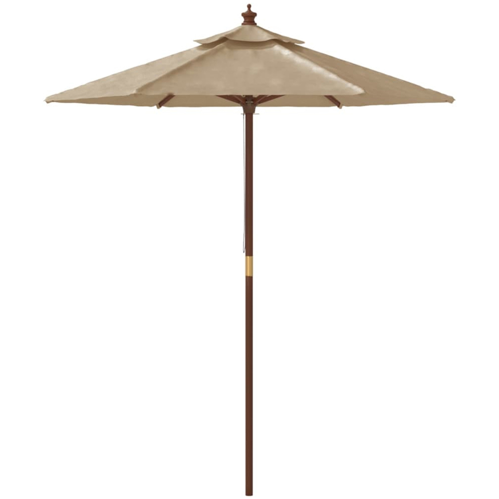 vidaXL Taupe Garden Parasol 2.3 x 1.9m Image 3